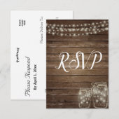 UAWG Elegant Rustic Mason Jar Lights RSVP Karte (Vorne/Hinten)