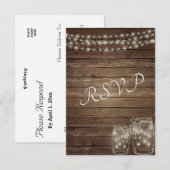 UAWG Elegant Rustic Mason Jar Lights RSVP Karte (Vorne/Hinten)