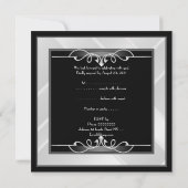 UAWG Elegant Schwarzes Silber Einladung (Rückseite)