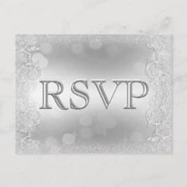 UAWG Elegant Silver Imitats Glitzer Einladungspostkarte