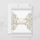 UAWG Elegant Wedding Anniversary White Gold RSVP Karte (Vorderseite)