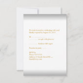 UAWG Elegant Wedding Anniversary White Gold RSVP Karte (Rückseite)