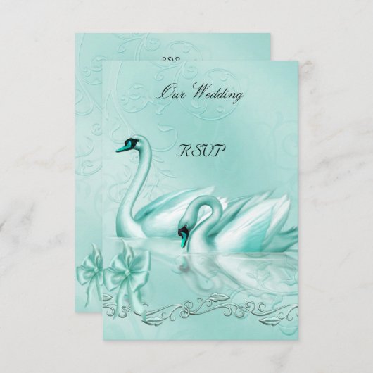 UAWG Elegant Wedding Aquamarines Blue Aqua Einladung (Vorne/Hinten)