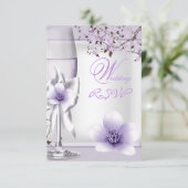 UAWG Elegant Wedding Lavender Lila Lilac 6 RSVP Karte (Stehend Vorderseite)
