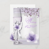 UAWG Elegant Wedding Lavender Lila Lilac 6 RSVP Karte (Vorne/Hinten)