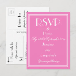 UAWG Elegant Wedding Personalisiert Names Pink UAW Einladungspostkarte
