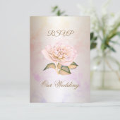 UAWG Elegant Wedding Pink Marmor Rose Creme RSVP Karte (Stehend Vorderseite)