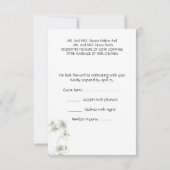 UAWG Elegant Wedding White Beige Green Champagne RSVP Karte (Rückseite)