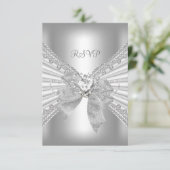 UAWG Elegante Event Gold Silver White RSVP Karte (Stehend Vorderseite)