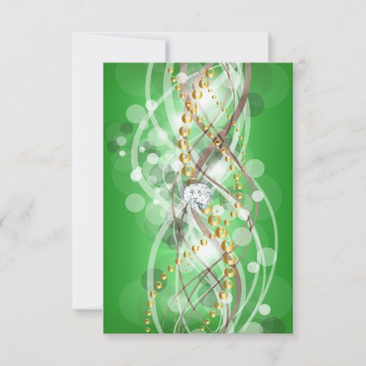 UAWG Elegante Lime Green Gold Diamond Jewel Party RSVP Karte (Vorderseite)