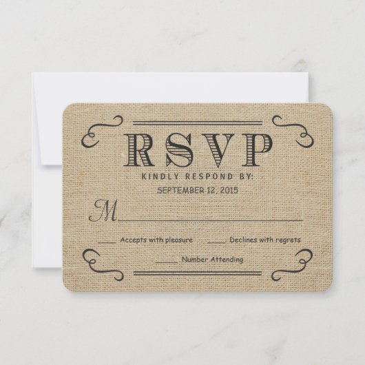 UAWG Elegante Rustikale Hochzeitskarten RSVP Karte (Vorderseite)