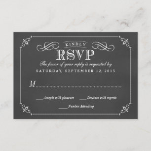 UAWG Elegante Rustikale Vintage Chalkboard-Hochzei RSVP Karte