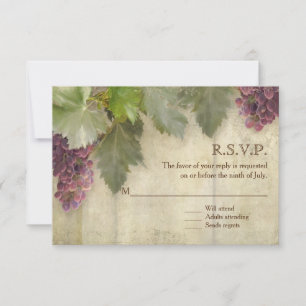 UAWG Elegante Rustikale Weinkellerei Hochzeit RSVP Karte