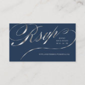 UAWG Elegante Silver Script Online-Hochzeitseinlag Platzkarte (Vorderseite)