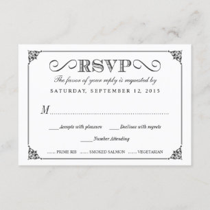 UAWG Elegante Vintage Chalkboard Hochzeiten RSVP Karte
