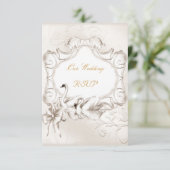 UAWG Elegante Wedding White Cream Swans Set RSVP Karte (Stehend Vorderseite)