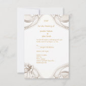 UAWG Elegante Wedding White Gold Cream Swans Set RSVP Karte (Rückseite)