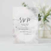 UAWG Elegante Wolken aus Grau und Blassgolden RSVP Karte (Stehend Vorderseite)