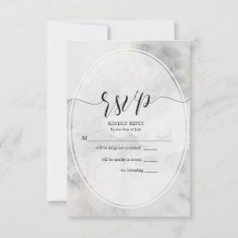 UAWG Elegante Wolken aus Grau und Blassgolden RSVP Karte