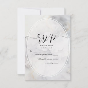 UAWG Elegante Wolken aus Grau und Blassgolden RSVP Karte