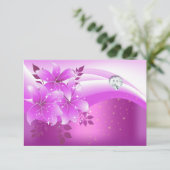 UAWG Elegantes rosafarbenes Diamant Jewel Party RSVP Karte (Stehend Vorderseite)