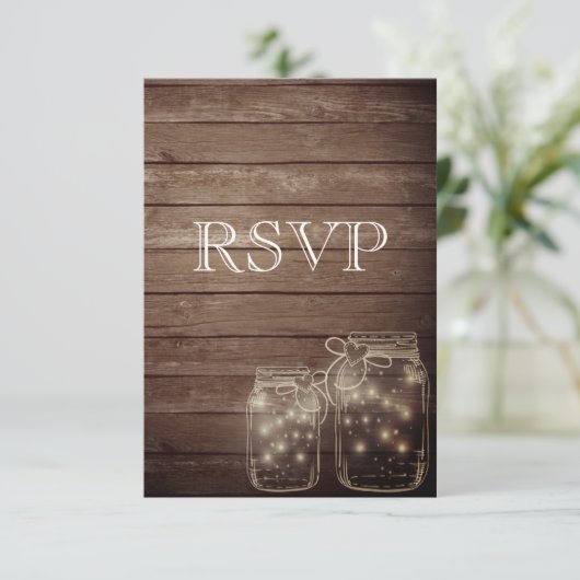 UAWG elegantes rustikales RSVP Karte (Stehend Vorderseite)