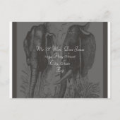 UAWG Elephant Wedding Einladungspostkarte (Rückseite)