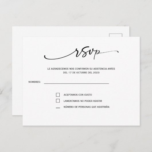 UAwg en boda española postcard Postkarte (Vorne/Hinten)