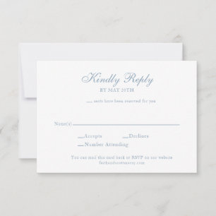 UAWG Enclosure Card Dusty Blue Wedding Einladung