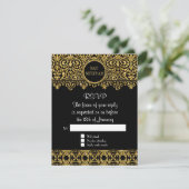 UAWG English Manor Black Gold Jugendstil RSVP Karte (Stehend Vorderseite)