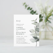 UAwg Eukalyptus Wedding Einladung (Stehend Vorderseite)