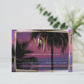 UAWG Exotic Tropical Night Wedding Barefoot™ RSVP Karte (Stehend Vorderseite)