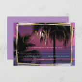 UAWG Exotic Tropical Night Wedding Barefoot™ RSVP Karte (Vorne/Hinten)