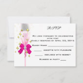 UAWG Fabulous 40 Hot-Pink-Goldblasen RSVP Karte (Rückseite)