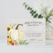 UAWG Fall Sonnenblume Pumpkin Blush Red w White Wo Einladung (Stehend Vorderseite)