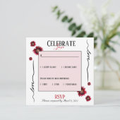 UAWG feiern Liebe und rote Blume Einladung (Stehend Vorderseite)
