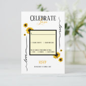UAWG feiert Liebe und goldene Sonnenblumen Einladung (Stehend Vorderseite)