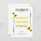 UAWG feiert Liebe und goldene Sonnenblumen Einladung (Vorne/Hinten)