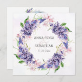 *~* UAWG Floral Wreath Boho QR AR12 Wedding Einladung (Vorne/Hinten)