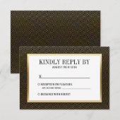 UAWG | Formale goldene Geometrie auf schwarz RSVP Karte (Vorne/Hinten)