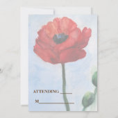 UAwg-Fotokarte für Red Poppe Wasserfarbe Einladung (Rückseite)
