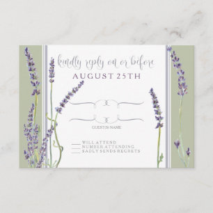 UAWG französischer Lavendel-Blumen-moderne RSVP Karte