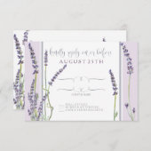 UAWG French Lavender Floral Modern Typografy RSVP Karte (Vorne/Hinten)