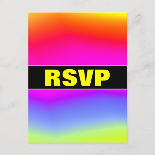 "UAWG" + Fun Multicolore-Rainbow-ähnliche Muster Einladungspostkarte (Vorderseite)