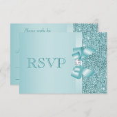 UAWG für aquamarine Printsequenzen RSVP Karte (Vorne/Hinten)