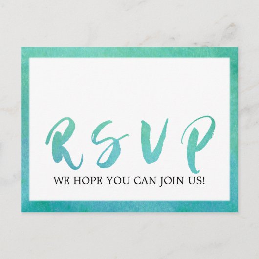 UAwg für Aquarellkalligraphie Beach Einladungspostkarte (Vorderseite)