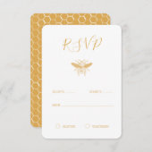 UAwg für Bienen und Golden Honeycomb RSVP Karte (Vorne/Hinten)