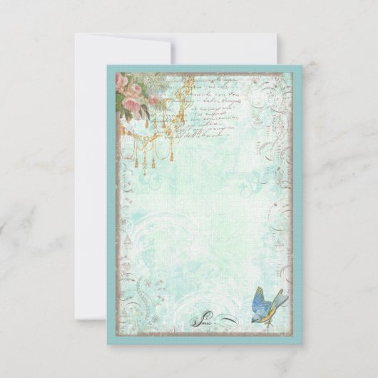 UAwg für Bluebird- und Rosenrosen oder Tischkarten RSVP Karte (Vorderseite)