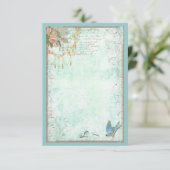 UAwg für Bluebird- und Rosenrosen oder Tischkarten RSVP Karte (Stehend Vorderseite)