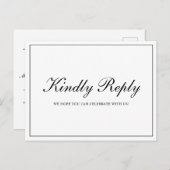 UAwg für die formelle Schwarz-Weiß-Hochzeit Einladungspostkarte (Vorne/Hinten)